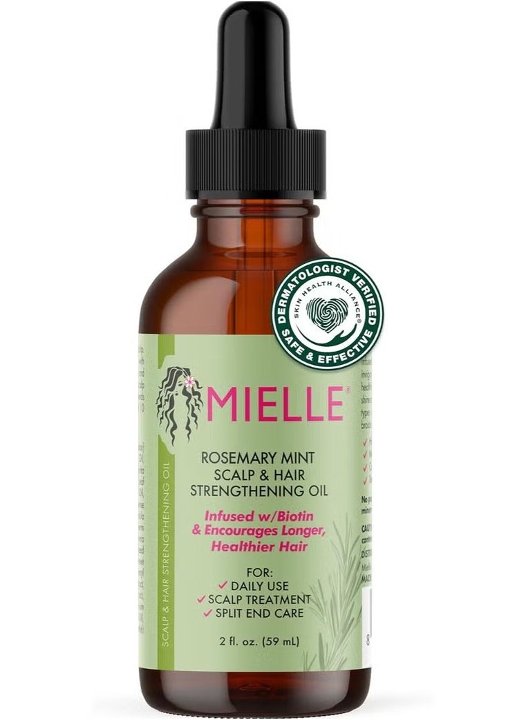 MIELLE Rosemary Mint Scalp & Hair Strengthening Oil Infused W/Biotin & Encourages Growth 59ml 