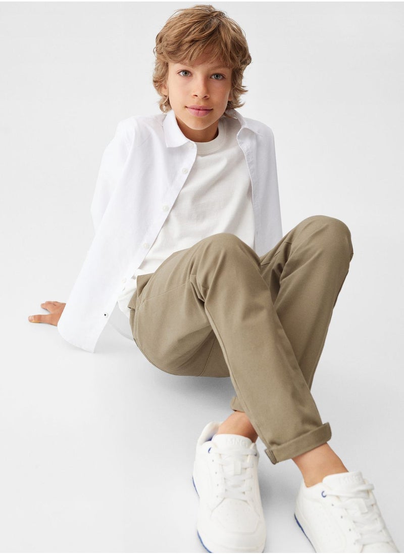 MANGO - Kids Essential Straight Fit Chinos - Image 1