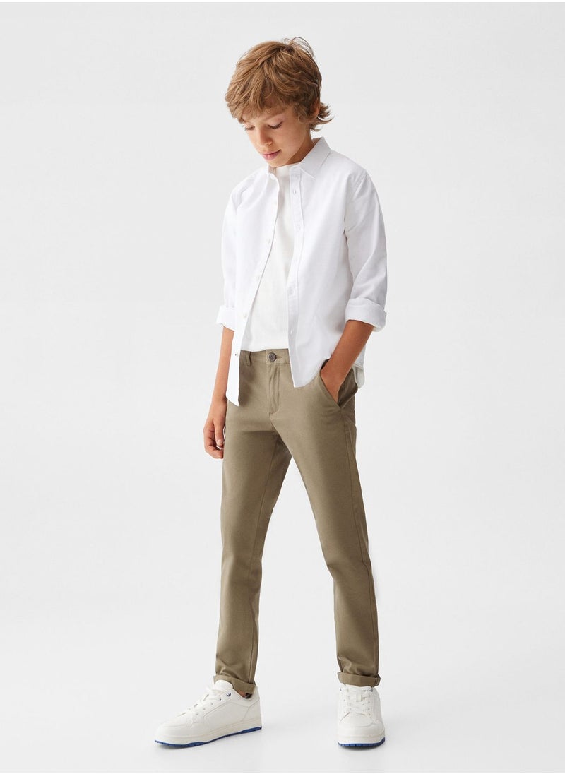 MANGO - Kids Essential Straight Fit Chinos - Image 1