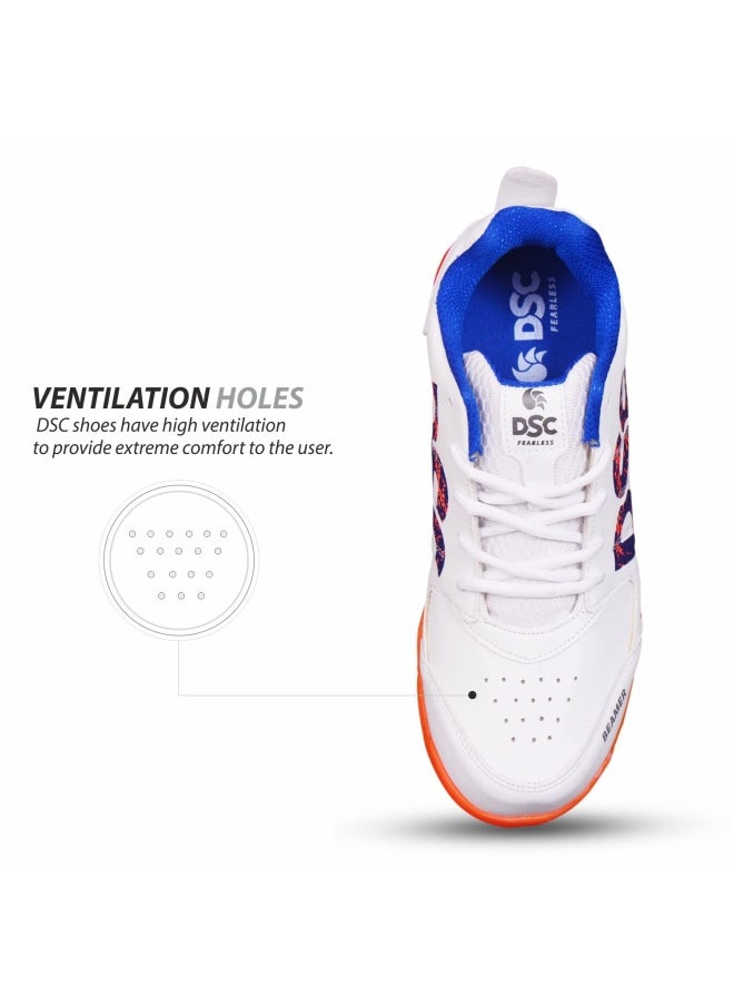 DSC Beamer Cricket Shoes | (Fluro Orange-White, 1 UK, 2 US, 35 EU) | For Boys and Men | Eva Sock Liner | Lightweight Outsole | Durable  - Image 5
