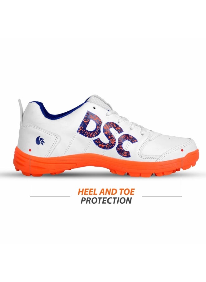 DSC Beamer Cricket Shoes | (Fluro Orange-White, 1 UK, 2 US, 35 EU) | For Boys and Men | Eva Sock Liner | Lightweight Outsole | Durable  - Image 3