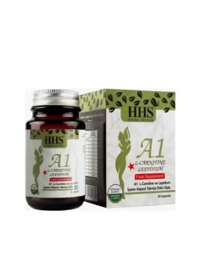 HHS A1 L-Carnitine and Lepidium Dietary Supplement to Support Weight Loss, Suppress Appetite, and Stimulate Fat Burning (30 Capsules)