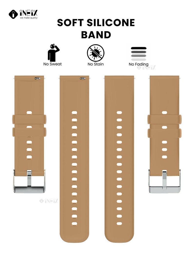 INEIX Silicone Sport Replacement Strap For Huawei Watch 3/3 Pro - Brown  - Image 5