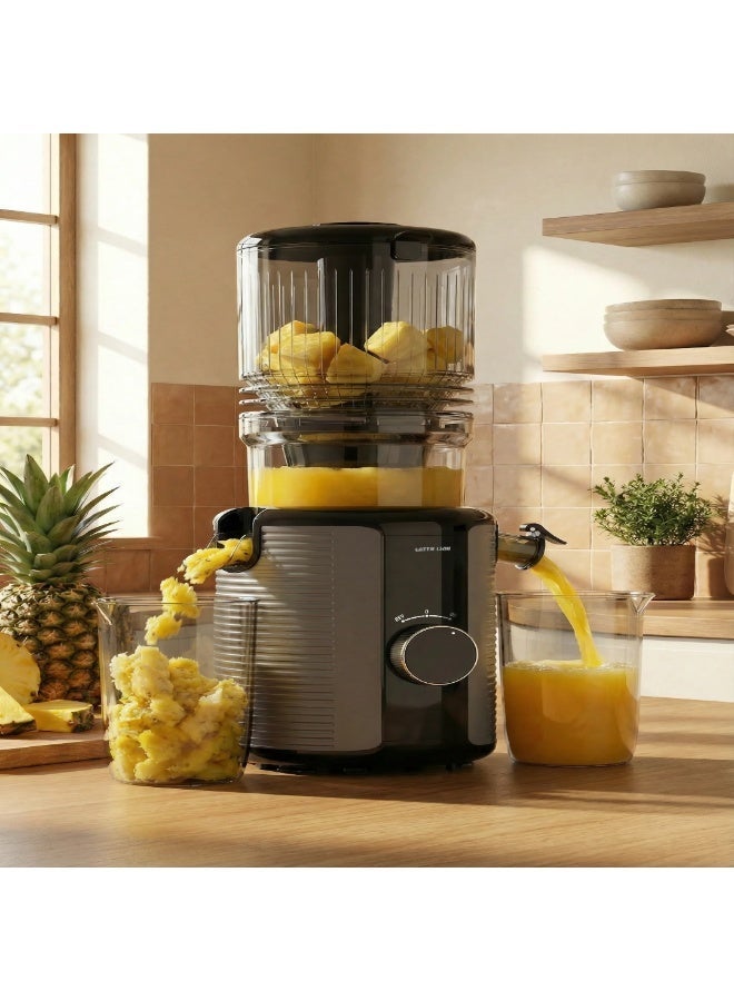 GREEN LION Slow Juicer Pro Cold Press Juicer / 300W Pure Copper Motor / 128mm Wide Feed Chute / 1.2L Hopper Capacity / BPA-Free Components / One-Button Operation / Auto Pulp Separation - Black - Image 3