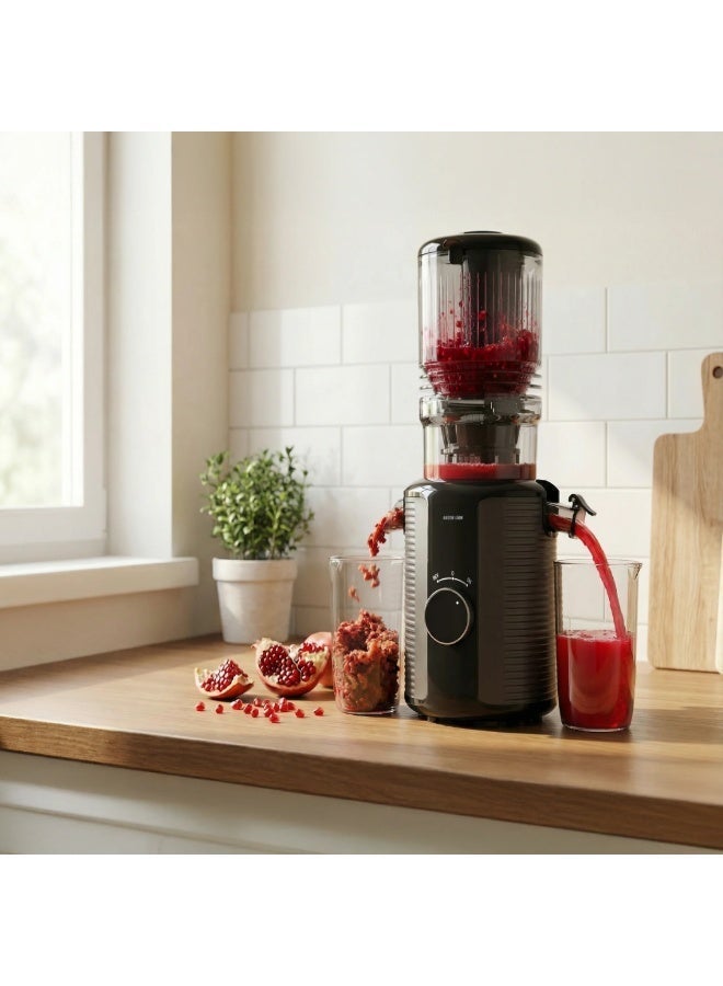 GREEN LION Slow Juicer Pro Cold Press Juicer / 300W Pure Copper Motor / 128mm Wide Feed Chute / 1.2L Hopper Capacity / BPA-Free Components / One-Button Operation / Auto Pulp Separation - Black - Image 2