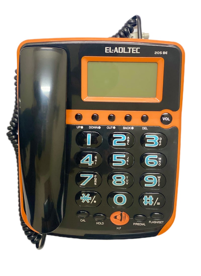 EL-Adl.Tec - EL-ADLTECH 205be Heavy Duty Ground Phone with Calculator + Alarm + Illuminated Screen + Handfree Speaker - Image 1
