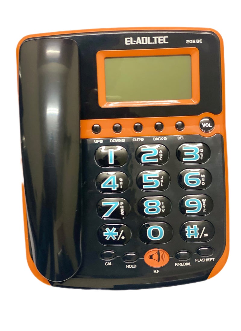 EL-Adl.Tec - EL-ADLTECH 205be Heavy Duty Ground Phone with Calculator + Alarm + Illuminated Screen + Handfree Speaker - Image 1