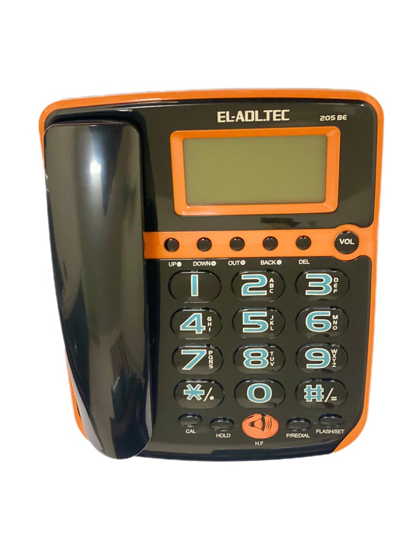 EL-Adl.Tec - EL-ADLTECH 205be Heavy Duty Ground Phone with Calculator + Alarm + Illuminated Screen + Handfree Speaker - Image 1