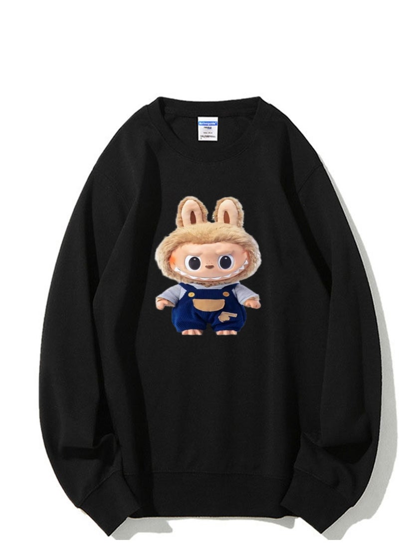 NIBEMINENT Labubu Printed Cotton Long Sleeve Hoodie 