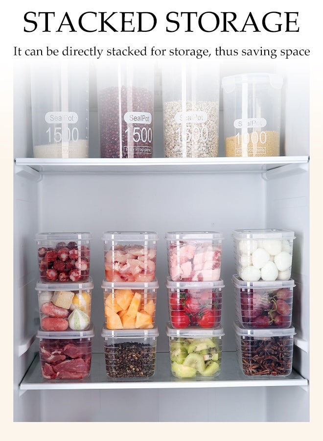 DUNISO مجموعة 6 قطع من حاويات الطعام البلاستيكية المستطيلة مع أغطية - حاويات تخزين الطعام القابلة للتكديس - حاويات تحضير الطعام محكمة الإغلاق - آمنة للاستخدام في الميكروويف والفريزر - صناديق تخزين قابلة لإعادة الاستخدام في الثلاجة للخضروات والفواكه واللحوم والحبوب - Image 3
