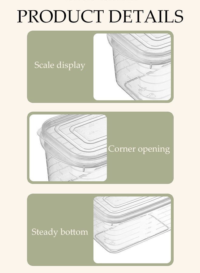 DUNISO مجموعة 6 قطع من حاويات الطعام البلاستيكية المستطيلة مع أغطية - حاويات تخزين الطعام القابلة للتكديس - حاويات تحضير الطعام محكمة الإغلاق - آمنة للاستخدام في الميكروويف والفريزر - صناديق تخزين قابلة لإعادة الاستخدام في الثلاجة للخضروات والفواكه واللحوم والحبوب - Image 5