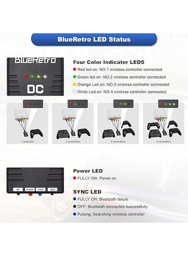 General RetroScaler SEGA Dreamcast Wireless Controller Adapter - SEGA Dreamcast compatible with PS3/PS4/PS5, Xbox One S, Series X/S, Switch Pro Bluetooth controllers  - Image 4