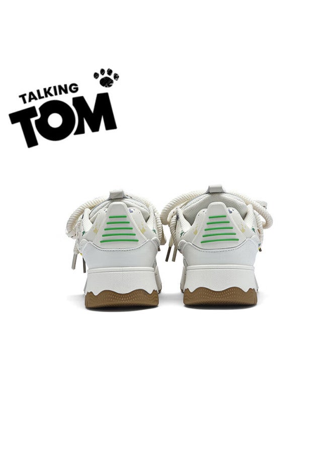 Talkingtom Shoes Uni  Autumn Winter New Plush Lined Casual Sneakers White Brown Size 45 - Image 5