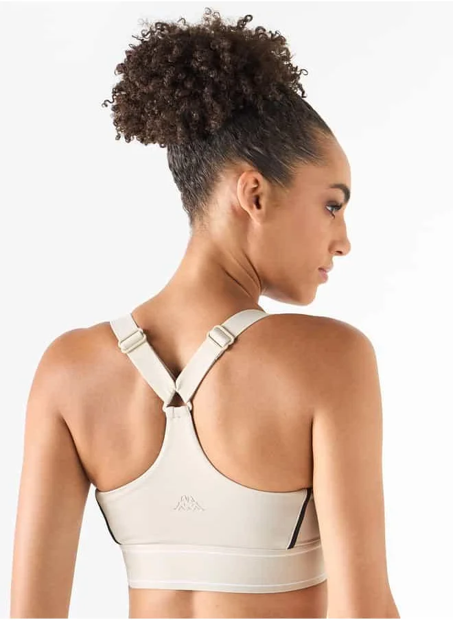 Kappa Kappa Panelled Sports Bra with Racerback