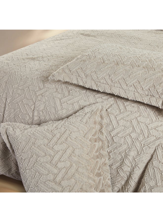 REVE 6-Piece Patterned Winter King Comforter Set Beige 35 x 250 x 230 cm FW075-3 BEIGE - Image 5