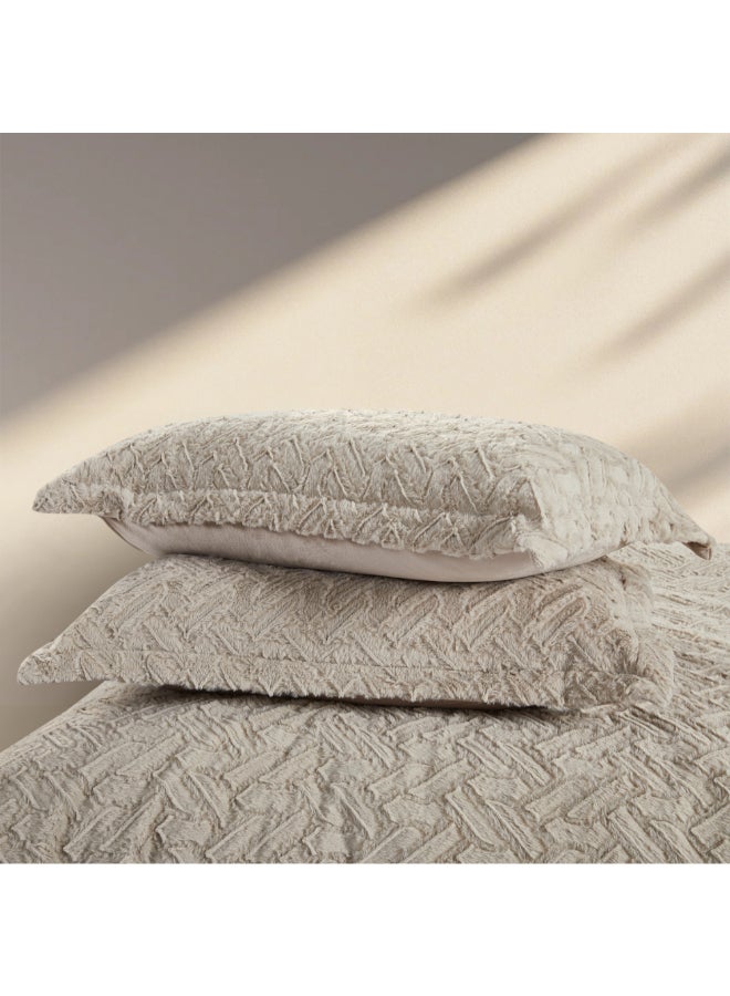 REVE 6-Piece Patterned Winter King Comforter Set Beige 35 x 250 x 230 cm FW075-3 BEIGE - Image 3