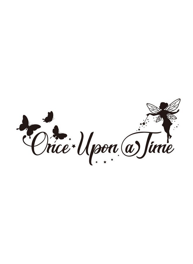 SUPERDANT Fairy Wall Decals Fairy Tale Wall Stickers Once Upon a Time Quote Wallpaper Home Decor Vinyl Self-Adhesive Sticker for Kids Room Nursery Living Room Bedroom Classroom Decoration - Image 1