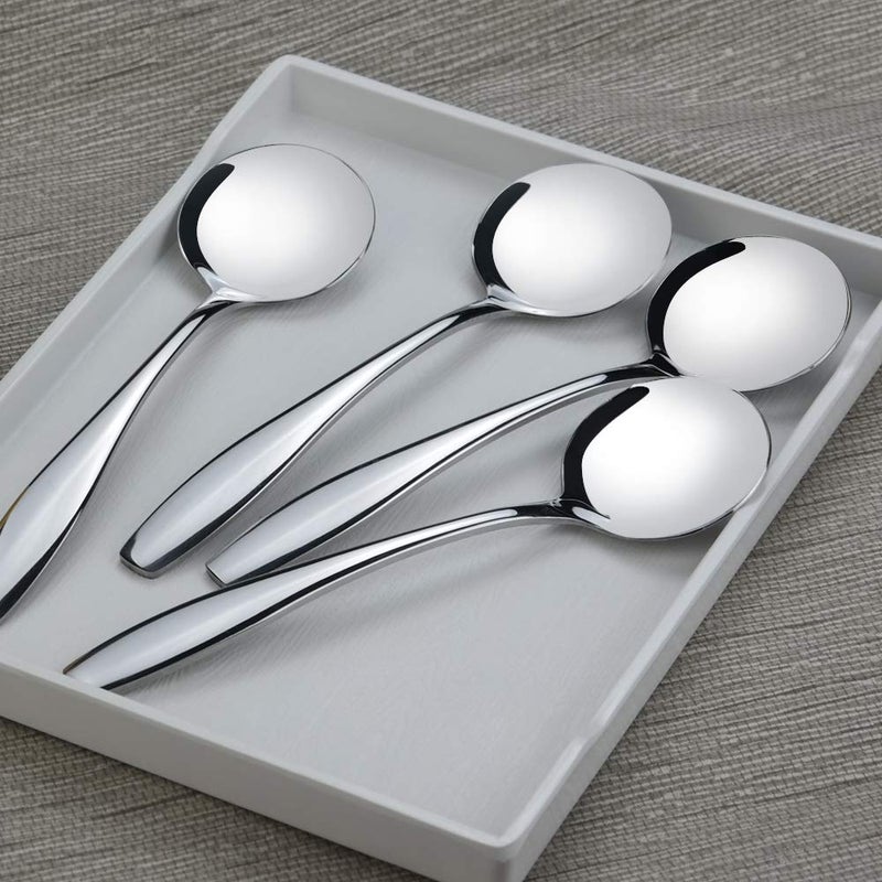 Ggbin 7.3 Inch Stainless Steel Round Soup Spoon  12 Pieces - Image 5