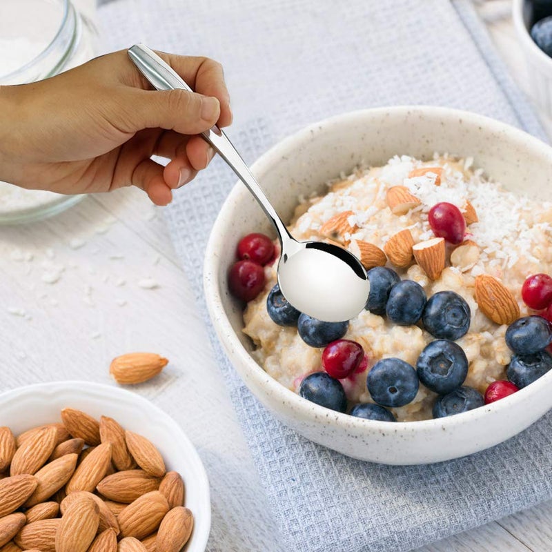 Ggbin 7.3 Inch Stainless Steel Round Soup Spoon  12 Pieces - Image 3