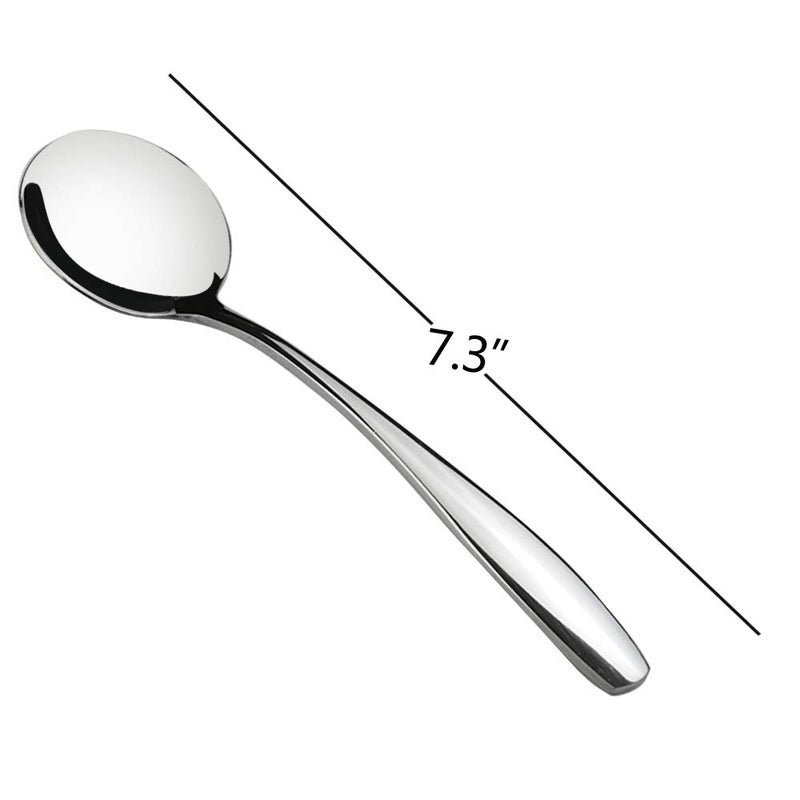 Ggbin 7.3 Inch Stainless Steel Round Soup Spoon  12 Pieces - Image 4