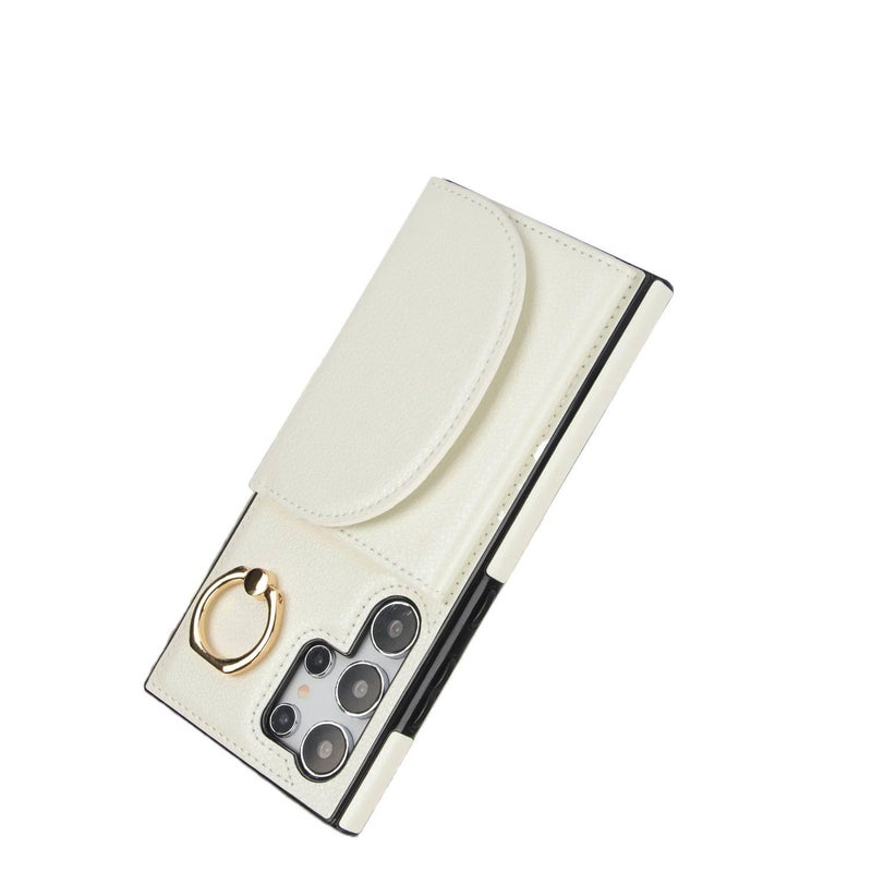 Phone Case | Card Holder | Drop Protection | Rose Gold Leather Texture | Shockproof Cover for Samsung Galaxy S23 - Image 5