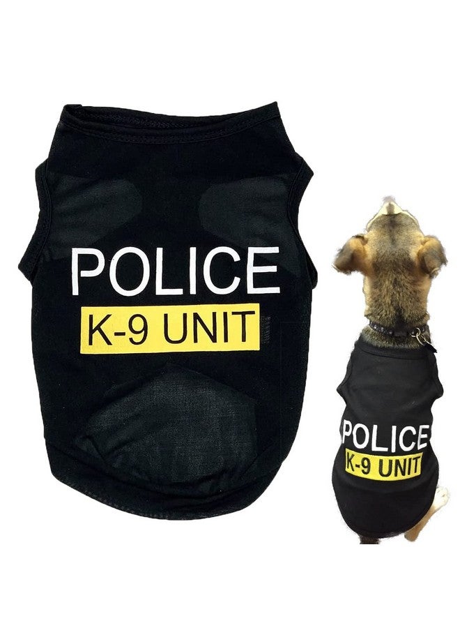 LKEX Dog Costumes K9 Cat Apparel Shirts For Cosplay，Breathable Pet TShirts，Summer Clothes Vest For Dogs Puppy Boy Girl (M, Black) - Image 1