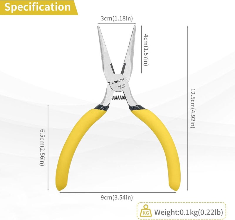 BOOSDEN 5 Inch Small Needle Nose Pliers Set, 5 Pack Jewelry Pliers - Image 2