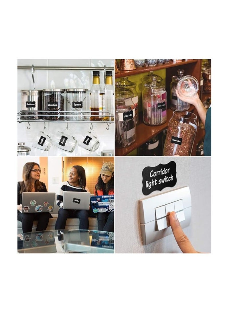 Spaceshoop Reusable Chalkboard Stickers with One Liquid Chalk Pen for Jars  and Organize Your Home Kitchen 200 LABEL - Image 5