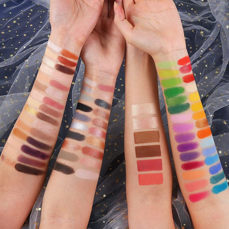 UCANBE 86 Colors Nude Eyeshadow Palette with 15pcs Makeup Brushes Set, Matte Glitter Long Lasting Highly Pigmented Waterproof Colorful Eye Shadow Contour Blush Powder Highlighter All in One - Image 3