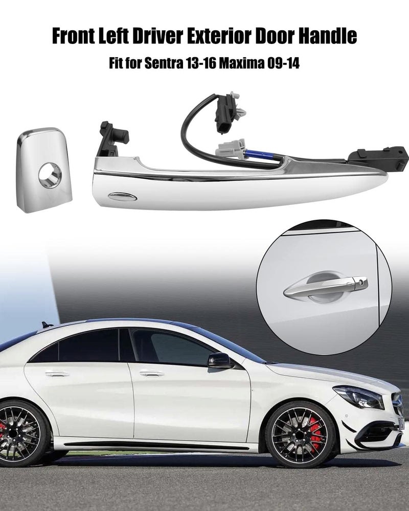 TIKSCIENCE 806409N00A Exterior Door Handle Chrome Front Left Driver Side Fit for Nissan Sentra Murano Maxima Leaf 2009-2018 Replace 806451AA0A 12459871 - Image 2