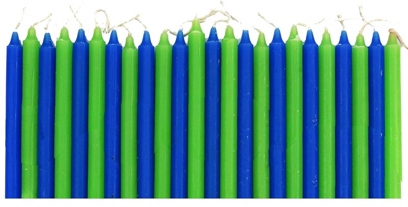 ASIDEA Plain Stick Candles for Birthday Diwali Decoration Festival Celebration Theme Decoration Pack of 50 Pack of 50 BlueGreen