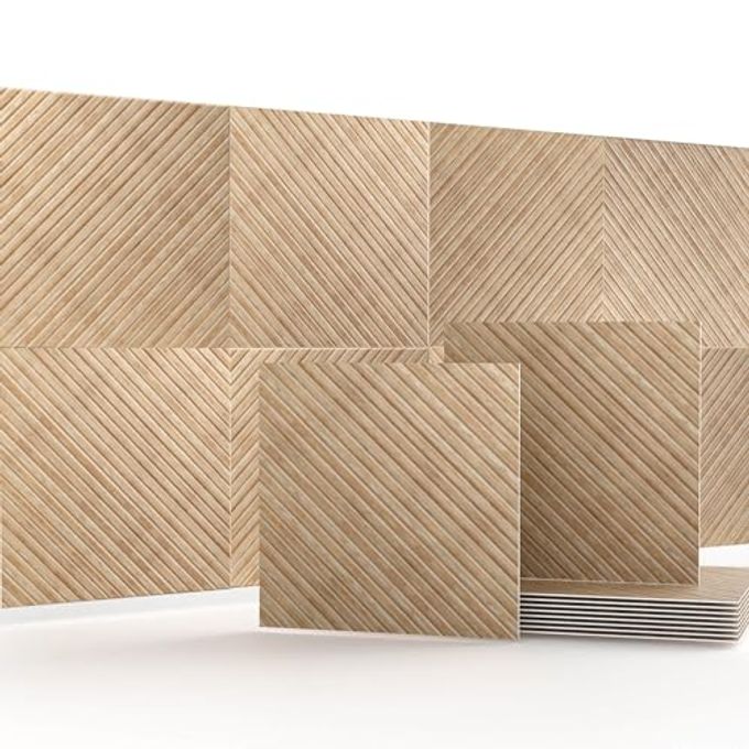 NAMAII Acoustic Wall Panels, 8 Pcs 23.6" X 23.6"  Wood-Pattern Polyester Fiber Sound Absorbing & Soundproof 3D Peel & Stick Panels For Recording Studio, Home Theater, Office, Meeting Room DCor (31 Sq Ft) - Image 1