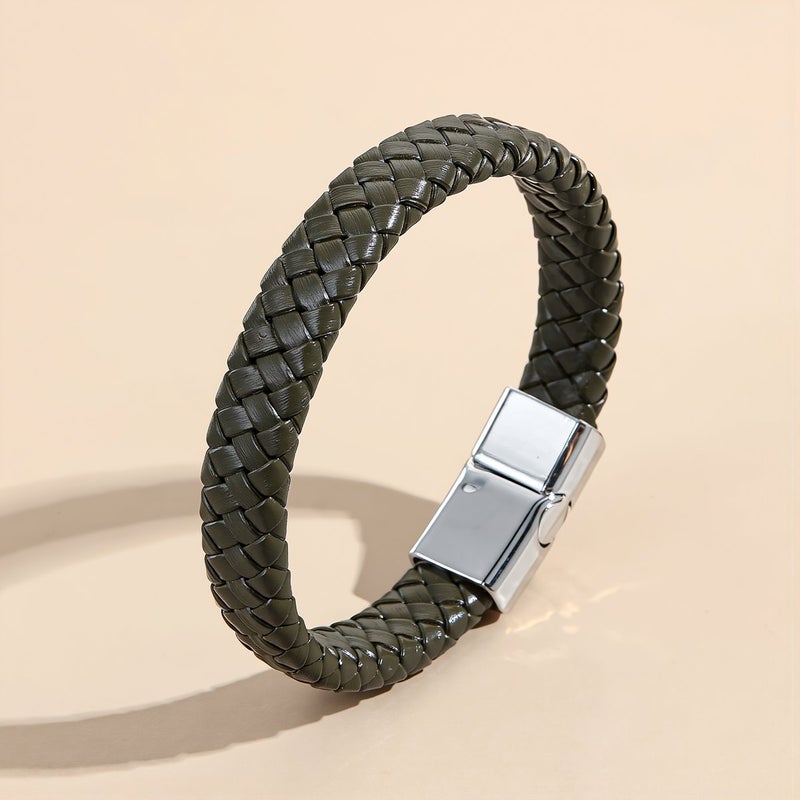 Braided Leather Wristband Multi Occasion Jewelry for Dating Travel Party Office Daily - Image 4