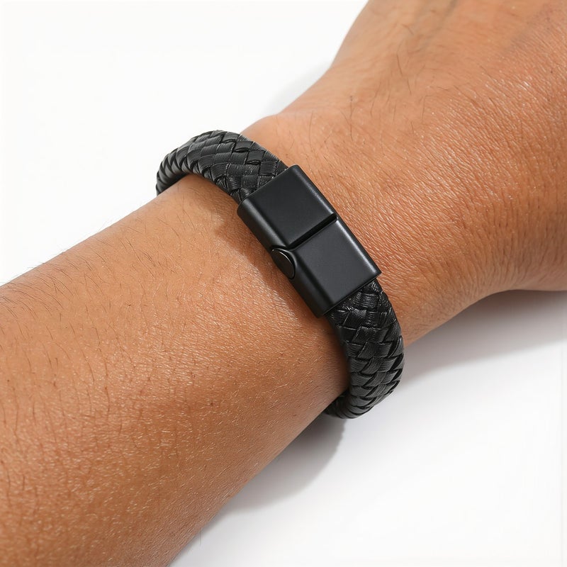Braided Leather Wristband Multi Occasion Jewelry for Dating Travel Party Office Daily - Image 5