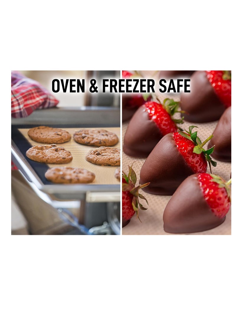 Zulay Kitchen 16.5"x11.6" 2-Pack Silicone Baking Mat Sheet - Reusable Silicone Baking Sheet - Easy & Convenient Nonstick Baking Supplies - Silicone Mats for Baking - Baking Mat For Oven - (Dark Gray) - Image 4