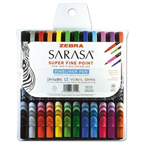 Zebra Pen ZEBRA Sarasa Porous Pen8 mm Fine Assorted Ink 12Set 67012 - Image 1