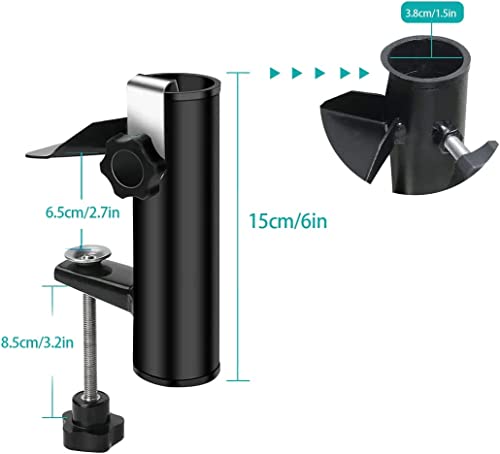 weallbuy Outdoor Patio Umbrella Clamp Stand Deck Umbrella Mount Patio Umbrella Holder for Chair Clamp Fixed Clip for Beach Fishing Outdoor Camping Boat Umbrella - Image 3