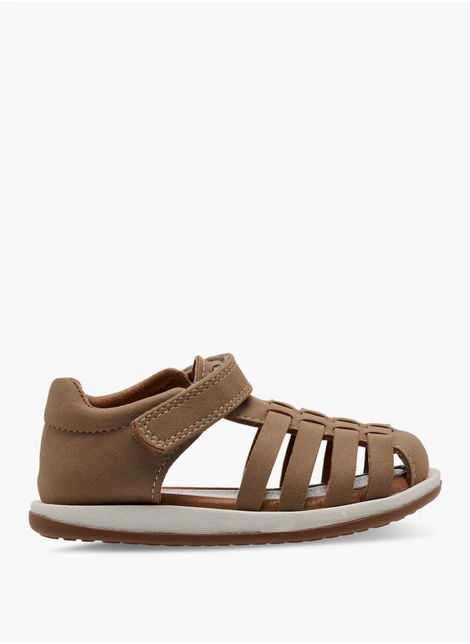 جونيورز Solid Sandals with Hook and Loop Closure