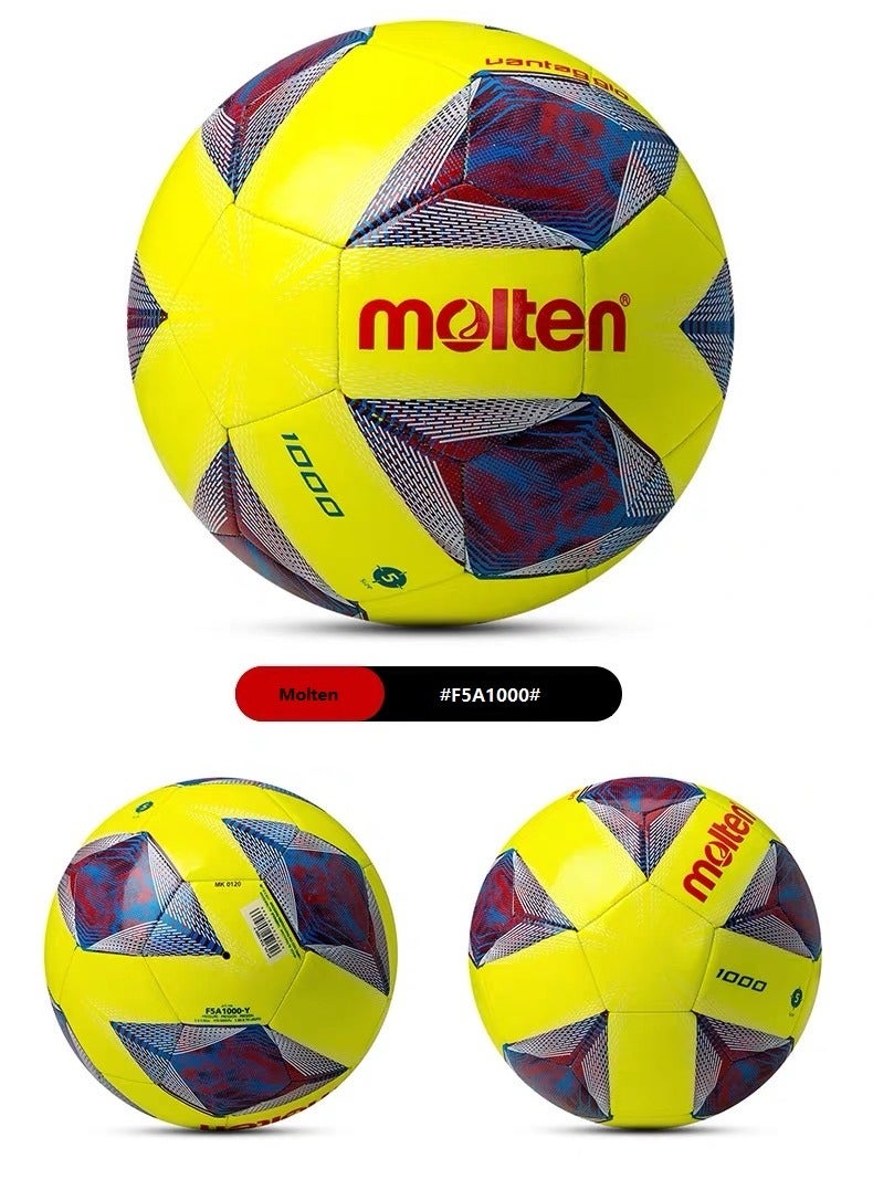 molten Molten Football F5A1000 Red Best Indoor or Outdoor for Soccer Players and Football Fansll Fans Yellow  - Image 2