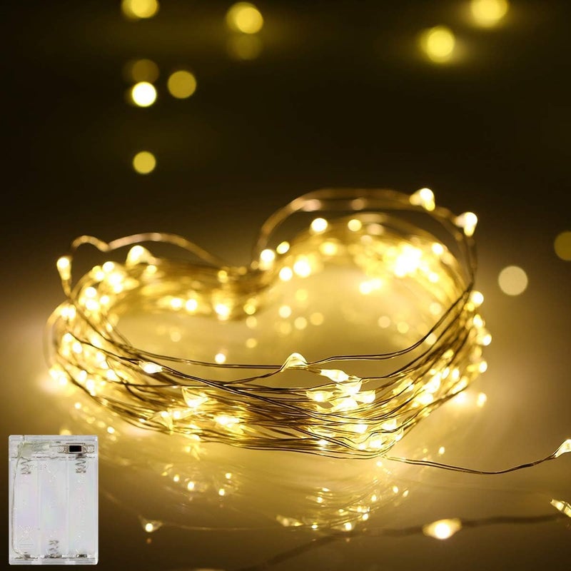 ANJAYLIA Star String Lights for Bedroom 20Ft 40LED with Remote, Waterproof 8 Modes Battery Powered Warm White Fairy Lights for Christmas Birthday Wedding Indoor Outdoor Decor - Image 1