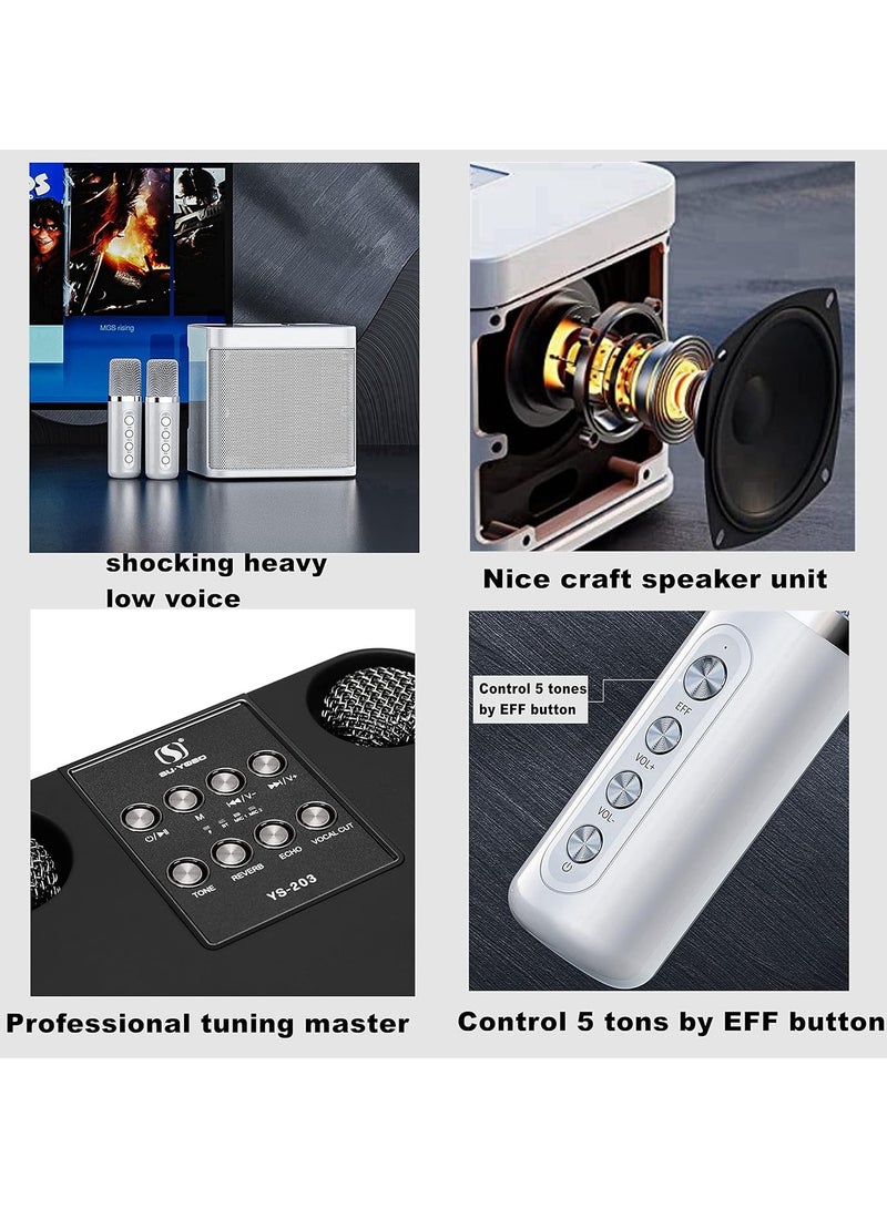 TIGER Rechargeable Speaker and Microphone Set | 1pc HD Sound Speaker & 2pcs Voice Changing Microphones Set | Portable High-Quality Deep Bass Stereo Soundbox (Beige) | Ideal for Karaoke, Parties, and Events  - Image 4