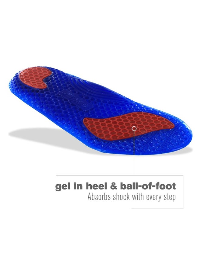 airplus Gel Orthotic 3/4 Length Comfort And Stability Shoe Insoles Blue And Red  - Image 3