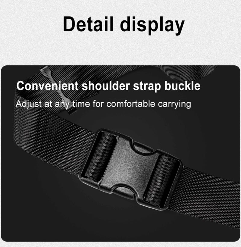 ARCTIC HUNTER Golden Wolf Crossbody Bag Water Resistant Anti-Theft Polyester Business Travel Chest Bag for Men Women, GXB00864, Black - Image 5