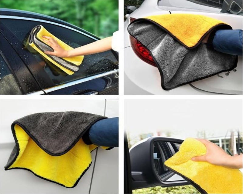 Auto E-Shopping Microfiber Car Cleaning Multicolor Cloth Towel Pack of 4 Piece 40x40 500 GSM for Car Bike Cleaning Polishing Washing & Detailing - Image 4