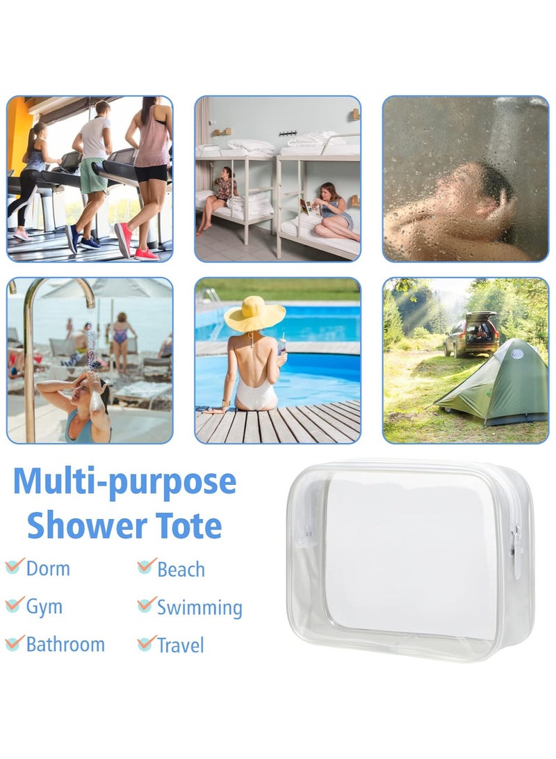 حقيبة أدوات الزينة الشفافة، عبوتين من حقيبة أدوات الزينة الشفافة، حقيبة مكياج شفافة، حقيبة مستحضرات تجميل شفافة للسفر للنساء والرجال، حقيبة بحجم ربع لتر، حقيبة حمل متوافقة مع خطوط الطيران في المطار (أبيض) - Image 5