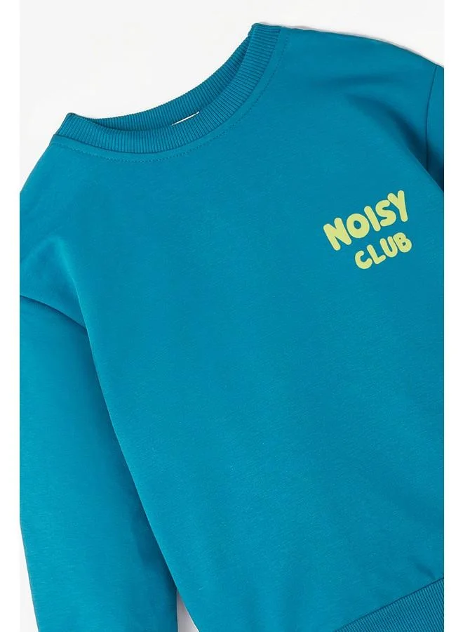 JUNE June Boy Embossed Slogan Printed Tracksuit Set Teal