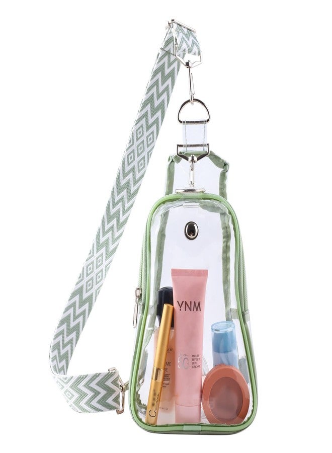 Edraco Clear Bag Stadium Approved - Sling Bag With Embroidered Strap, Crossbody Fanny Pack for Concerts, Festivals, Sports Events - Green - Image 2