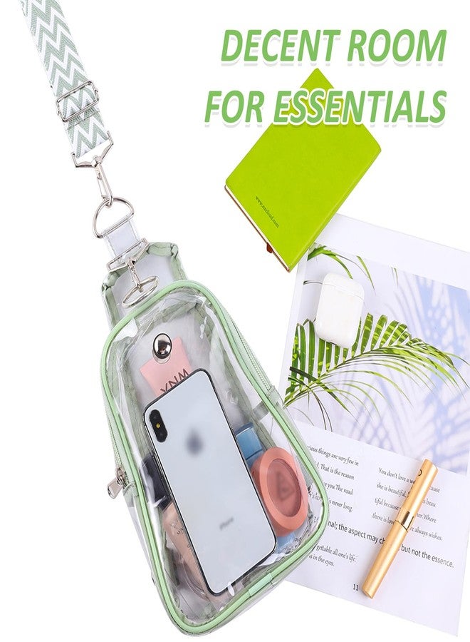 Edraco Clear Bag Stadium Approved - Sling Bag With Embroidered Strap, Crossbody Fanny Pack for Concerts, Festivals, Sports Events - Green - Image 5