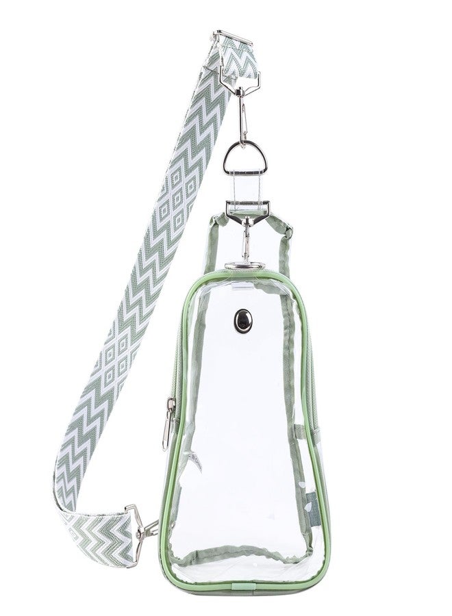 Edraco Clear Bag Stadium Approved - Sling Bag With Embroidered Strap, Crossbody Fanny Pack for Concerts, Festivals, Sports Events - Green - Image 1