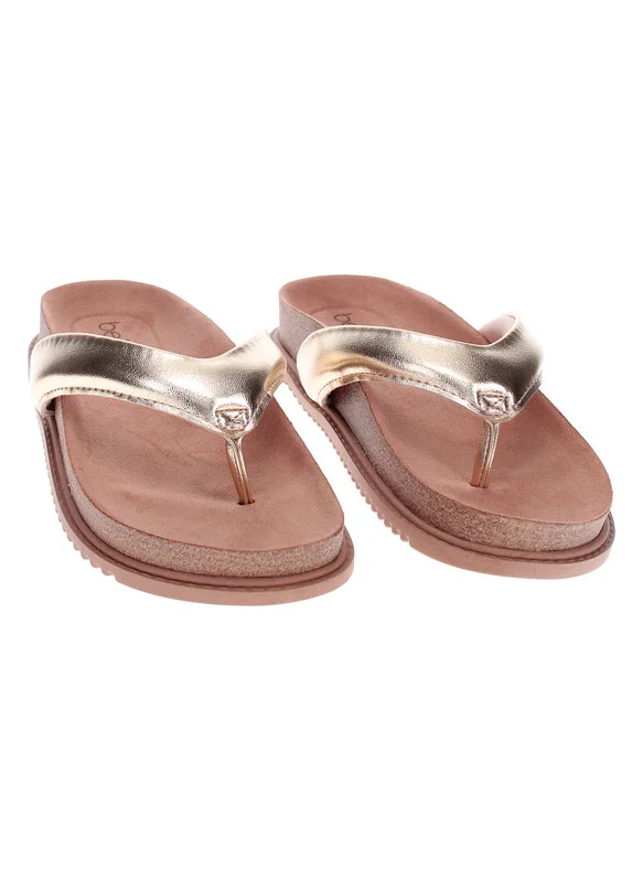 Beira Rio Beira Rio Ladies Flat Sandals Golden | Made In Brazil